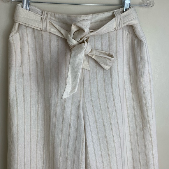 ⭐️Larry Levine Linen Gold cropped pant 8 NWOT - Picture 3 of 7